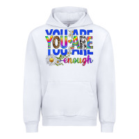 White you are enough with daisies Urban Hoodie - texasbilliewilder