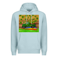Blue Mist st patricks day truck shamrock with rainbow tumbler Premium Hoodie - RanaPortraitStore
