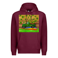 Burgundy st patricks day truck shamrock with rainbow tumbler Premium Hoodie - RanaPortraitStore