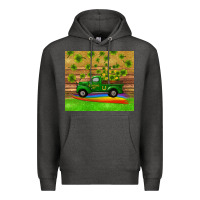Charcoal Heather st patricks day truck shamrock with rainbow tumbler Premium Hoodie - RanaPortraitStore