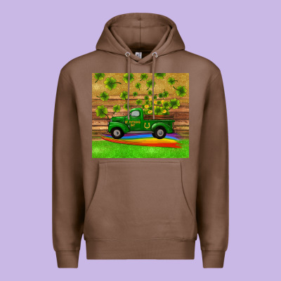St Patricks Day Truck Shamrock With Rainbow Tumbler Premium Hoodie Designed By Ranaportraitstore