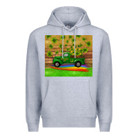 Heather Grey st patricks day truck shamrock with rainbow tumbler Premium Hoodie - RanaPortraitStore