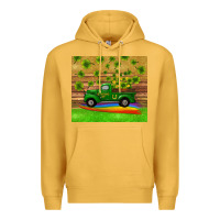 Mustard st patricks day truck shamrock with rainbow tumbler Premium Hoodie - RanaPortraitStore