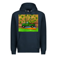 Navy st patricks day truck shamrock with rainbow tumbler Premium Hoodie - RanaPortraitStore