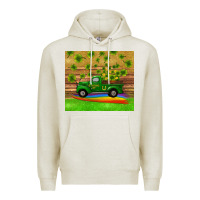 Oatmeal Heather st patricks day truck shamrock with rainbow tumbler Premium Hoodie - RanaPortraitStore