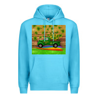 Ocean Blue st patricks day truck shamrock with rainbow tumbler Premium Hoodie - RanaPortraitStore