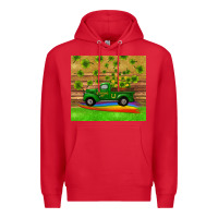 Red st patricks day truck shamrock with rainbow tumbler Premium Hoodie - RanaPortraitStore