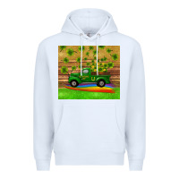White st patricks day truck shamrock with rainbow tumbler Premium Hoodie - RanaPortraitStore