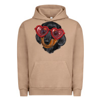 Pigment Burro Dachshund with love glasses Urban Hoodie - RanaPortraitStore