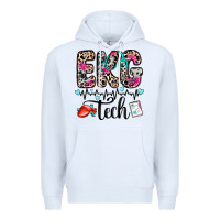 White ekg tech Premium Hoodie - Zillion Design Studio