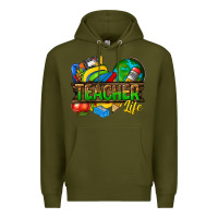 Army Green teacher life Premium Hoodie - texasbilliewilder