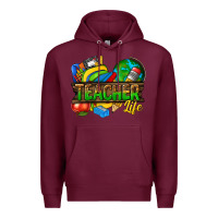 Burgundy teacher life Premium Hoodie - texasbilliewilder