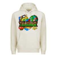 Oatmeal Heather teacher life Premium Hoodie - texasbilliewilder
