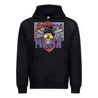 Black ballpark mama Urban Hoodie - Zillion Design Studio