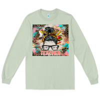 Teacher Messy Bun Tumbler Long Sleeve Tee | Teevron