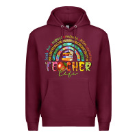 Burgundy teacher life Premium Hoodie - texasbilliewilder