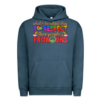 Pigment Midnight Navy what a beautiful day to respect other peoples pron Urban Hoodie - texasbilliewilder