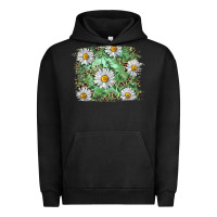 Pigment Black Daisy leopard Urban Hoodie - RanaPortraitStore
