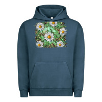 Pigment Midnight Navy Daisy leopard Urban Hoodie - RanaPortraitStore