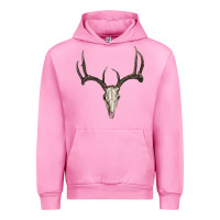Fuchsia Pink Deer Skull Urban Hoodie - RanaPortraitStore