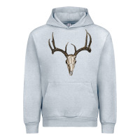 Heather Grey Deer Skull Urban Hoodie - RanaPortraitStore