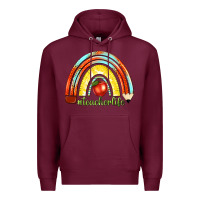 Burgundy teacher life with rainbow Premium Hoodie - texasbilliewilder