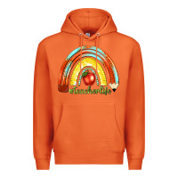 Carrot teacher life with rainbow Premium Hoodie - texasbilliewilder