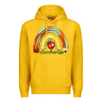 Lemon teacher life with rainbow Premium Hoodie - texasbilliewilder