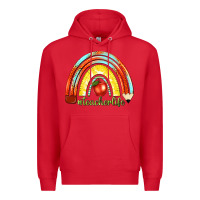 Red teacher life with rainbow Premium Hoodie - texasbilliewilder