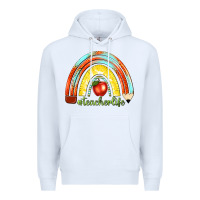 White teacher life with rainbow Premium Hoodie - texasbilliewilder