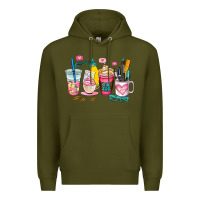Army Green teacher coffee cup Premium Hoodie - AdoDesignShop