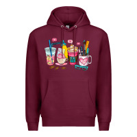 Burgundy teacher coffee cup Premium Hoodie - AdoDesignShop