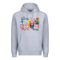 Heather Grey teacher coffee cup Premium Hoodie - AdoDesignShop