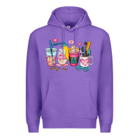 Purple teacher coffee cup Premium Hoodie - AdoDesignShop