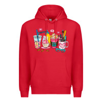 Red teacher coffee cup Premium Hoodie - AdoDesignShop