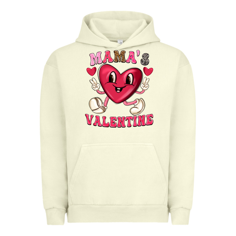 Mamas Valentine With Cute Heart Urban Hoodie by texasbilliewilder | Teevron