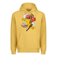 Antique Gold teacher lightning bolt Premium Hoodie - texasbilliewilder