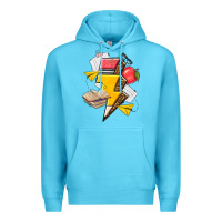 Ocean Blue teacher lightning bolt Premium Hoodie - texasbilliewilder