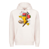 Pale Pink teacher lightning bolt Premium Hoodie - texasbilliewilder