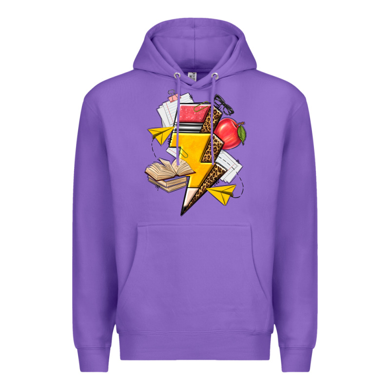 Teacher Lightning Bolt Premium Hoodie by texasbilliewilder | Teevron