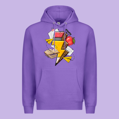 Teacher Lightning Bolt Premium Hoodie Designed By Texasbilliewilder