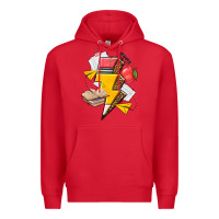 Red teacher lightning bolt Premium Hoodie - texasbilliewilder