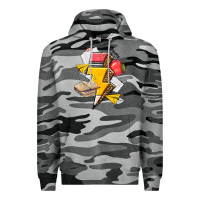Slate Camo teacher lightning bolt Premium Hoodie - texasbilliewilder