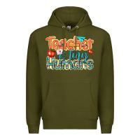 Army Green teacher of tiny humans Premium Hoodie - texasbilliewilder