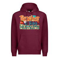 Burgundy teacher of tiny humans Premium Hoodie - texasbilliewilder