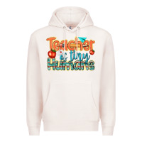 Pale Pink teacher of tiny humans Premium Hoodie - texasbilliewilder