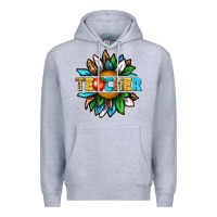 Heather Grey teacher sunflower tbw Premium Hoodie - texasbilliewilder
