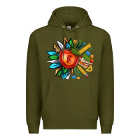 Army Green teacher sunflower Premium Hoodie - texasbilliewilder
