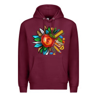 Burgundy teacher sunflower Premium Hoodie - texasbilliewilder