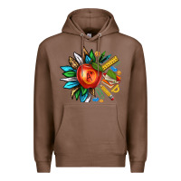 Chestnut teacher sunflower Premium Hoodie - texasbilliewilder